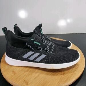 Womens adidas Cloudfoam Low Sz 9 009299 Pure Black Gray Running Sneakers Shoes